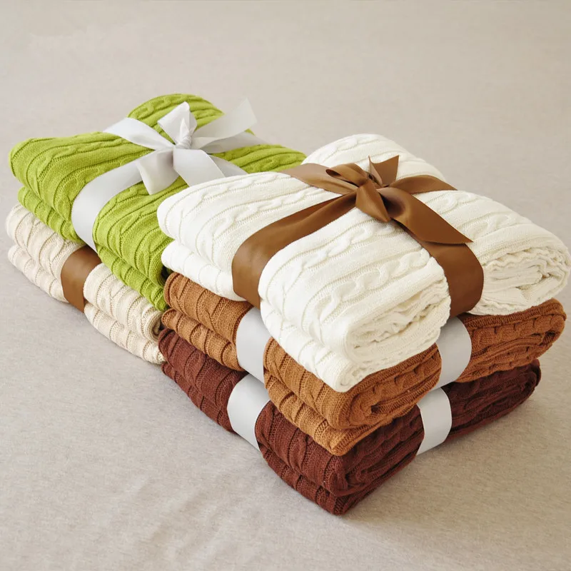 

Cotton Twisted 100% Blanket Knitted Yarn Sierran Blankets Sofa Casual Blanket