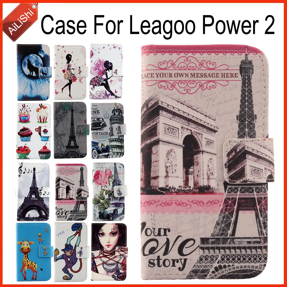 

AiLiShi Case For Leagoo Power 2 Luxury Flip Painted Leather Case Power 2 Leagoo Exclusive 100% Special Phone Cover Skin+Tracking