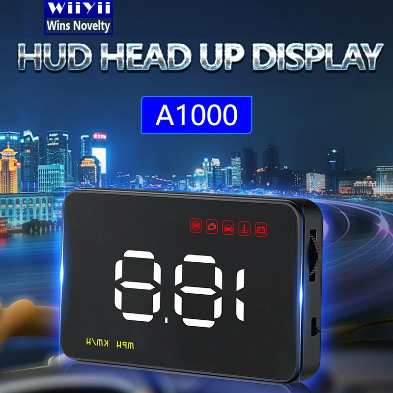 

New Product A1000 Head Up Display Car Hud with OBD II System KM/h MPH RPM Speed