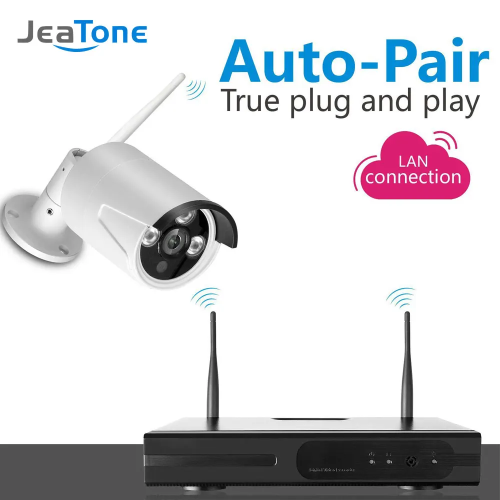 JeaTone HD 4CH 1080P Беспроводной NVR 4 шт. 2.0MP Беспроводной IP Камера домашняя охранная система наблюдения CCTV уличная Ночное видение Cam