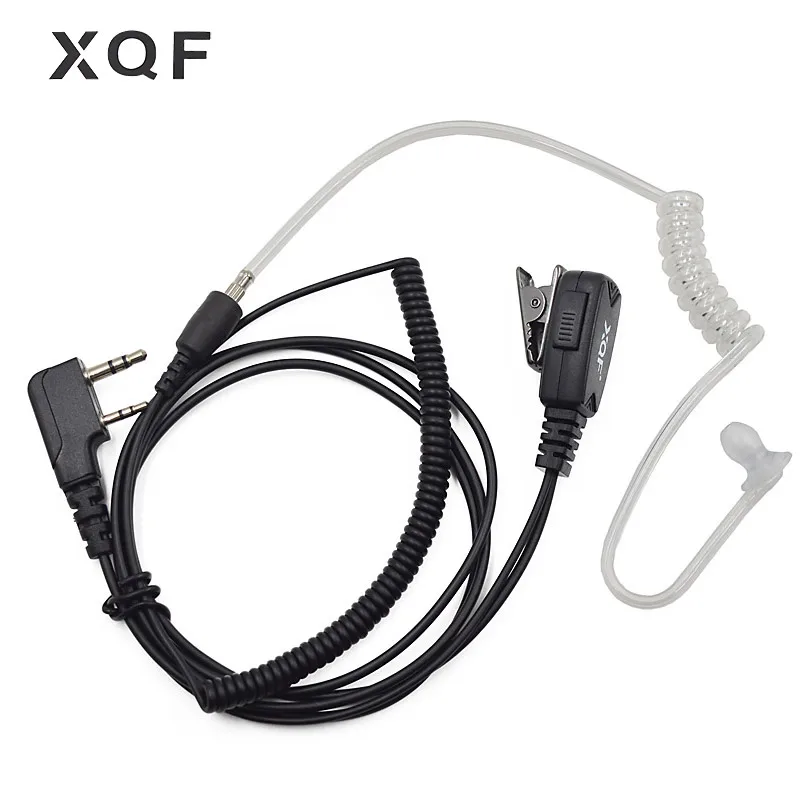 XQF 2 Pin Earpiece Headset PTT Mic for Kenwood Radio TK3107 TK2107 TK3207 NX320 for Puxing PX-777 Plus TYT TH-UVF9 Walkie Talkie