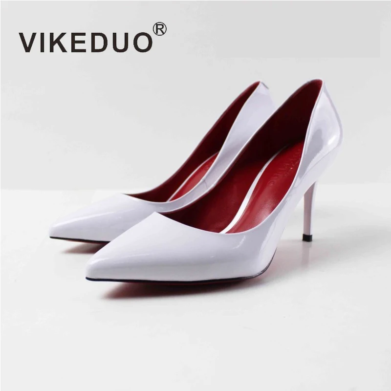 

Vikeduo Brand Handmade Fashion Shoes Women 2018 Summer Ladies Wedding Business High Heel Shoe Female Genuine Leather Pump Sapato