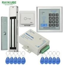 RAYKUBE Access Control System Kit 180KG/280KG Electric Magnetic Lock + Password Keypad Gate Opener
