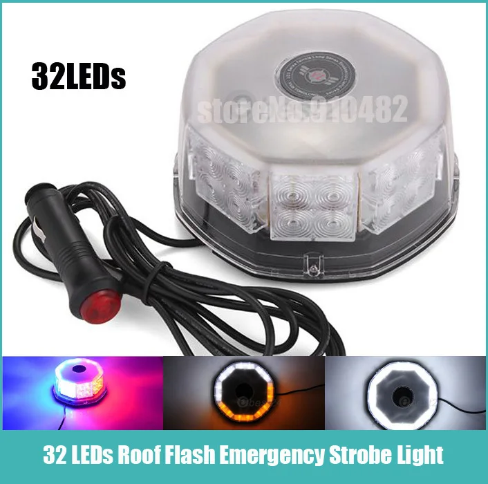 

1 Set Car styling 12V 32 LED Car Truck Emergency Beacon Light Bar Hazard Strobe Warning Lamp Amber White/Amber/Blue/Red