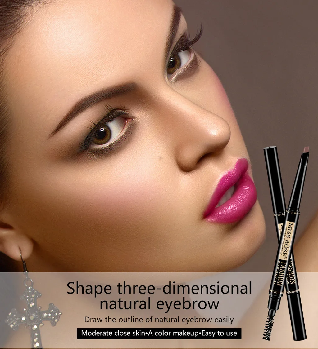 

Dual-Headed Hard Eye Brow Pen Tint Cosmetics Natural Long Lasting Paint Tattoo Eyebrow Waterproof Black Brown Eyebrow Pencil Set