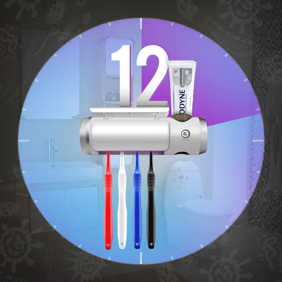 Digoo DG-UB01 UV Light Toothbrush Sterilizer Box Ultraviolet Antibacterial Toothbrush Cleaner USB Rechargeable Toothbrush Holder