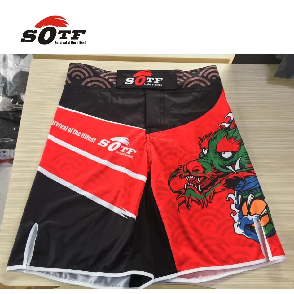 SOTF бренд mma шорты дышащая одежда боксерские трусы Tsing lung muay тайские красные штаны