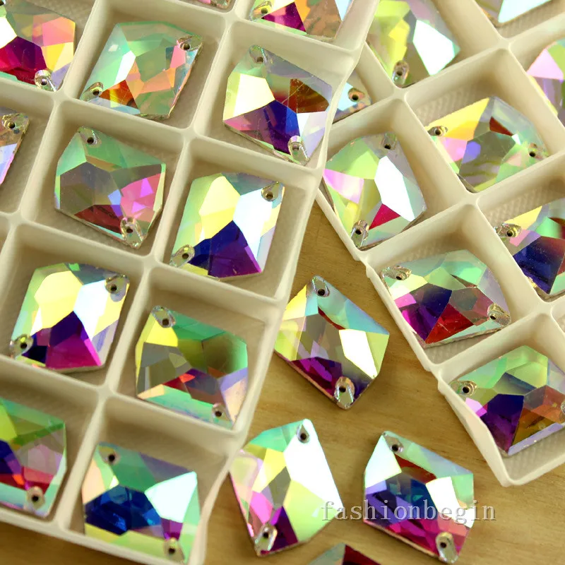 

Super Shiny No Scrach Crystal AB Cosmic shape Glass Stones crystals Sew On Rhinestones Sewing Dress Making
