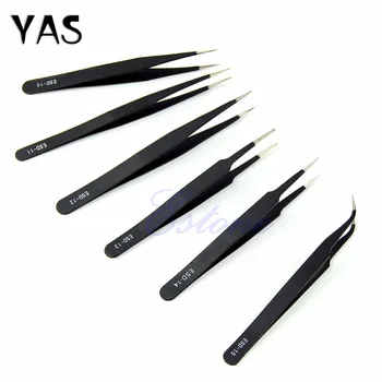 

6Pcs/Set Resists Corrosion Safe Anti-static Tweezers antimagnetic Maintenance ESD10-15 antacid Stainless Steel Toiletry Tool Kit