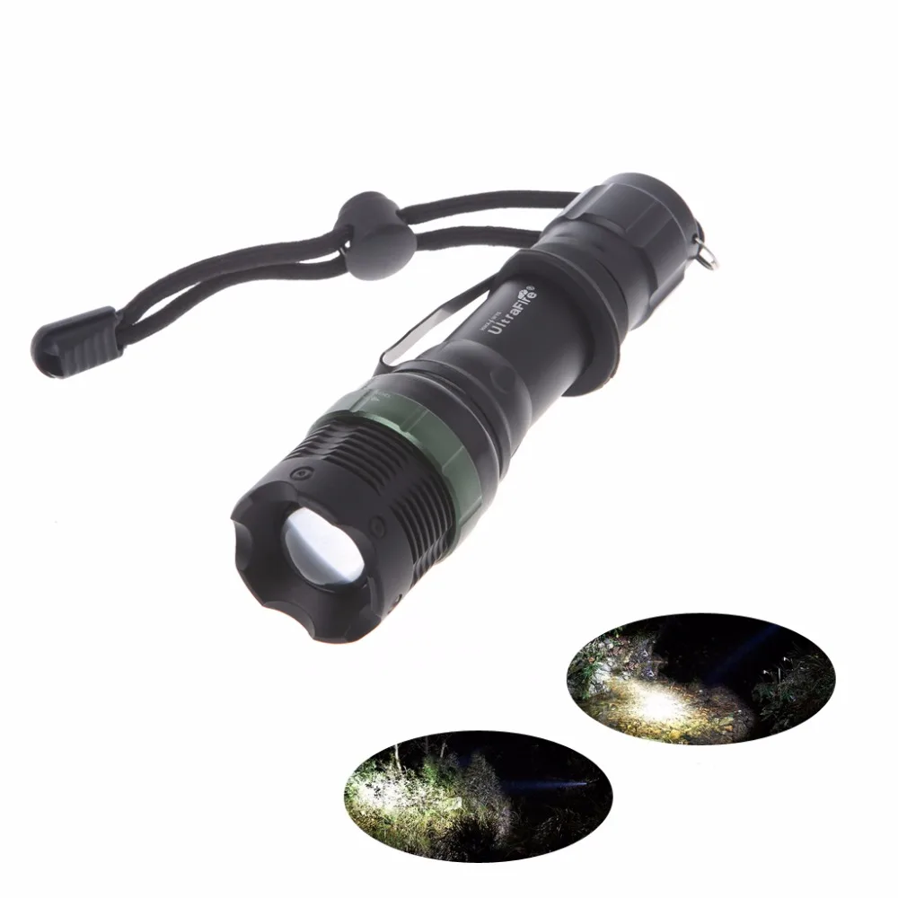 

HNGCHOIGE Black Ripple Head Ultrafire 5000LM Zoomable XM-L T6 LED Flashlight Torch Super Bright Light 3 Mode High/Low/Strobe