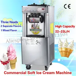 Мягкого мороженого, машины Коммерческих Мороженое устройство вертикально 3 вкусов ce 220 В Ёмкость 22 ~ 25 литров/ h