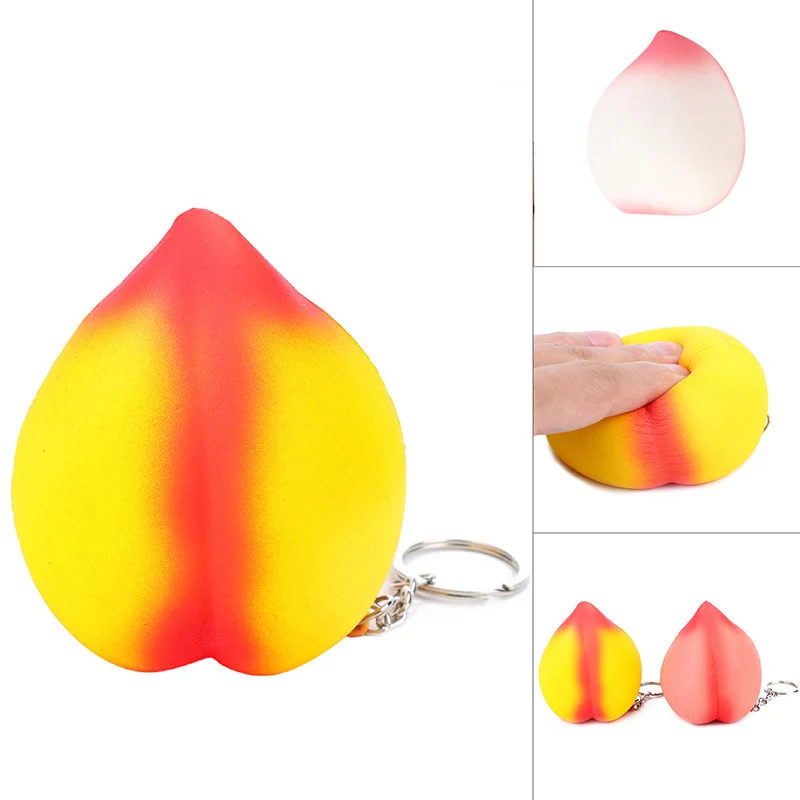 

Simulation 8CM Peach Mdel Toy PU Fruit Peach Slow Rebound Adult Decompression Toy Bread Children Holiday Toy Gift Color Random