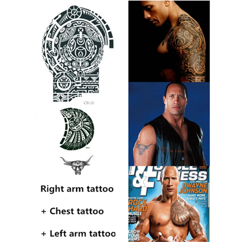 3pcs/set Temporary Tattoo 'fast&furious' Dwayne The Rock Johnson Tattoo Big  Size Body Arm Leg Art Tattoo Sticker Flash Tattoo - Temporary Tattoos -  AliExpress