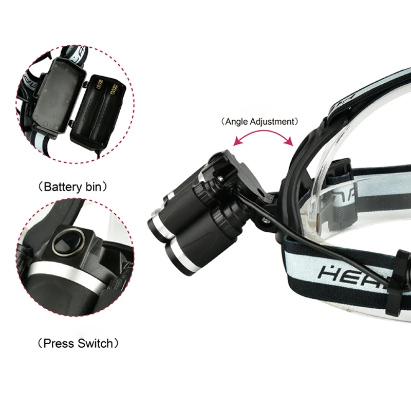 USB Перезаряжаемый зум-Фара 50000lm 3* T6+ 2* Q5 светодиодный головной фонарь для рыбалки фонарик Головной фонарь 18650 охотничий фонарь