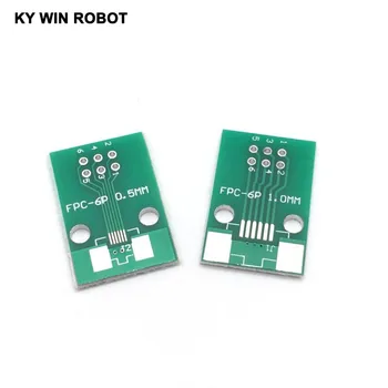 

Free Shipping 10PCS/LOT Double Side 0.5mm 1mm FFC FPC 6P 6 Pin to 2.54mm DIP Moudle PCB Board Adapter Socket Plate