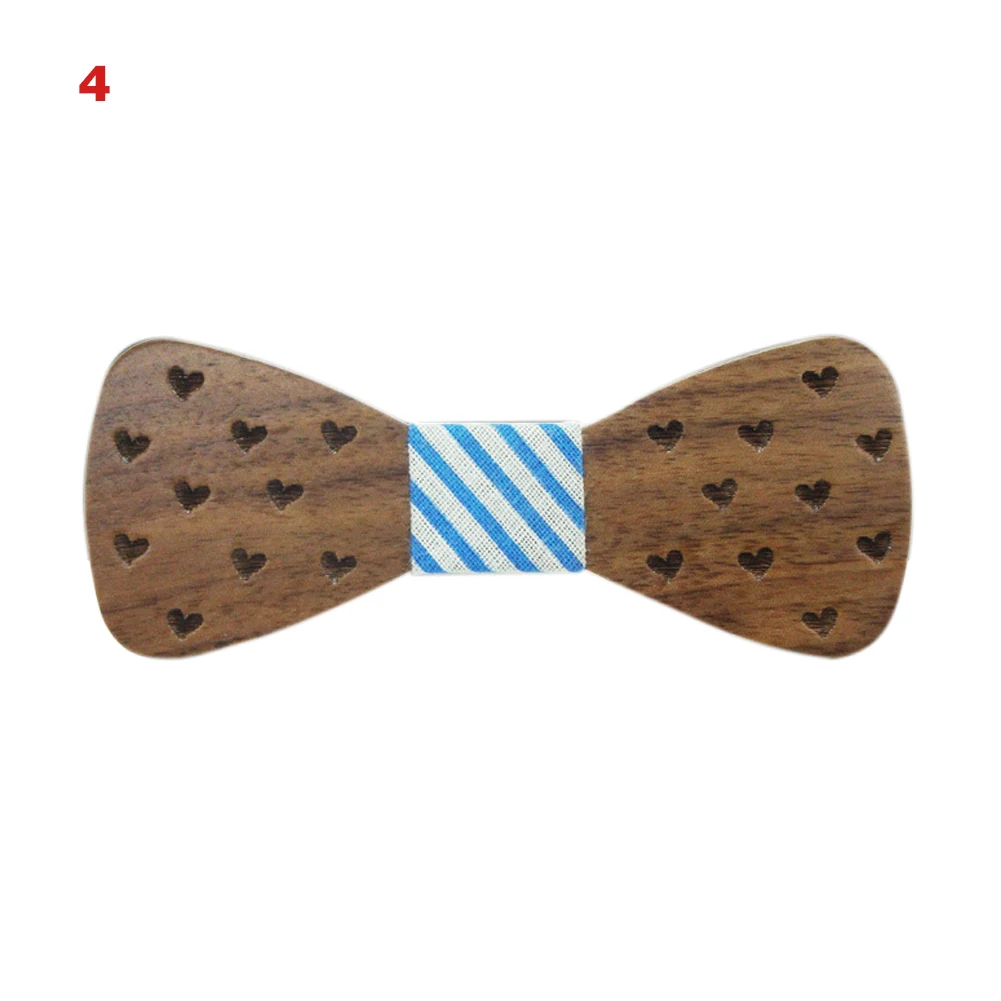 Children Kids Wood Bow Tie Carving Stars Butterfly Wooden Bowtie Wedding Party Accessories NGD88