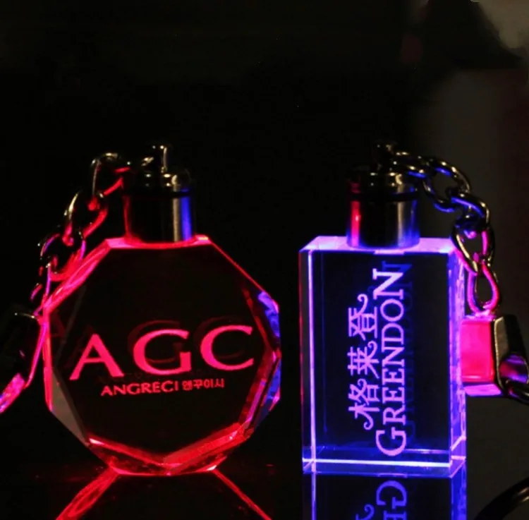 Perfect Customized Fashion Laser Engraving LOGO Crystal Keychains Octagonal Shaped LED Key Chain Key Ring for Wedding Xmas Birthday Gift 4 Perfect Customized Fashion Laser Engraving LOGO Crystal Keychains Octagonal Shaped LED Key Chain Key Ring for Wedding Xmas Birthday Gift 4