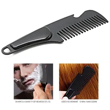 Нержавеющая сталь бритья расческа 1 pc Для мужчин борода инструмент для ухода за бородой щетка из голландсокого дерева расческа для усов 0423#30