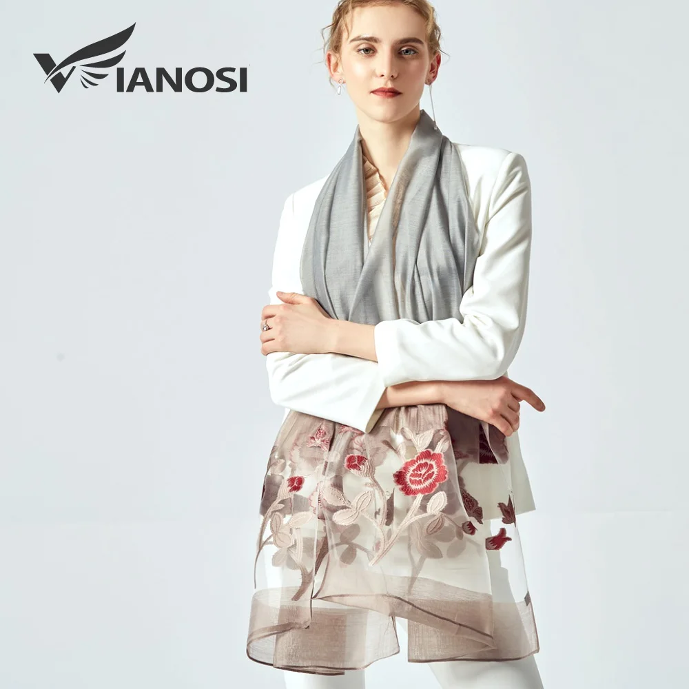 

[VIANOSI] 2019 luxury brand silk scarf women summer thin soft silk scarves for lady shawls and wraps long beach stoles hijab