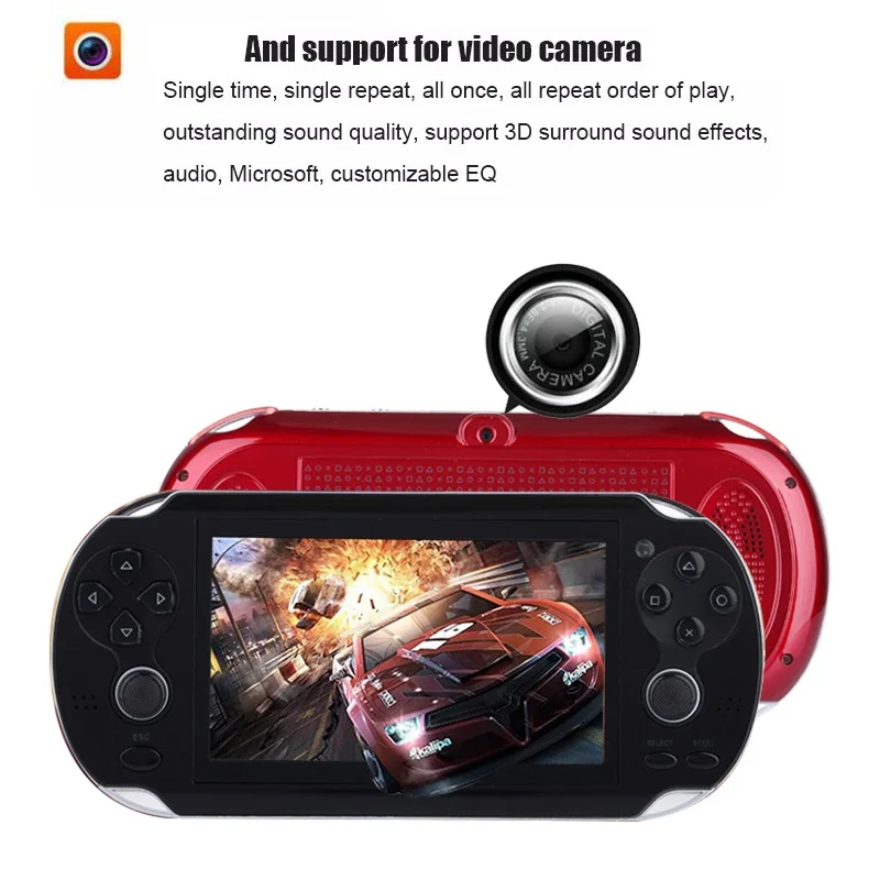 8 ГБ 4,3 дюймов портативная игровая консоль камера MP4 MP5 игровой плеер HD видео игровая консоль встроенные 3000 ретро классические игры