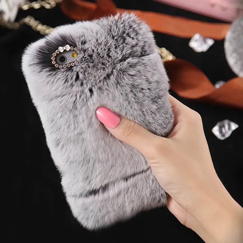 Case For iPhone Samsung Fashion Winter Warm Fluffy hair