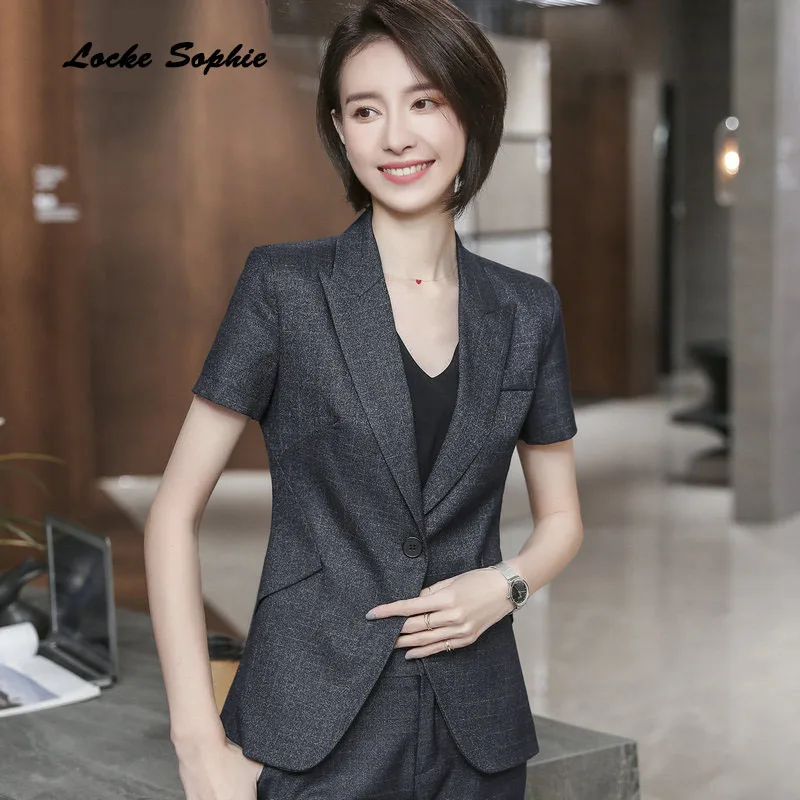 1pcs Women's Plus size Blazers coats 2019 Summer cotton blend Small Suits jackets ladies Skinny Office Blazers Suits coats