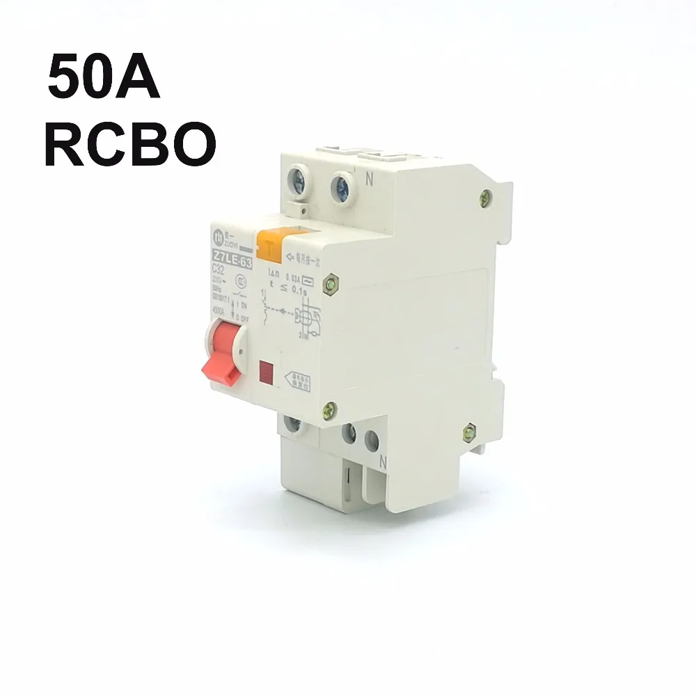 

DZ47LE 1P+N 50A C type 230V~ 50HZ/60HZ Residual current Circuit breaker with over current and Leakage protection RCBO