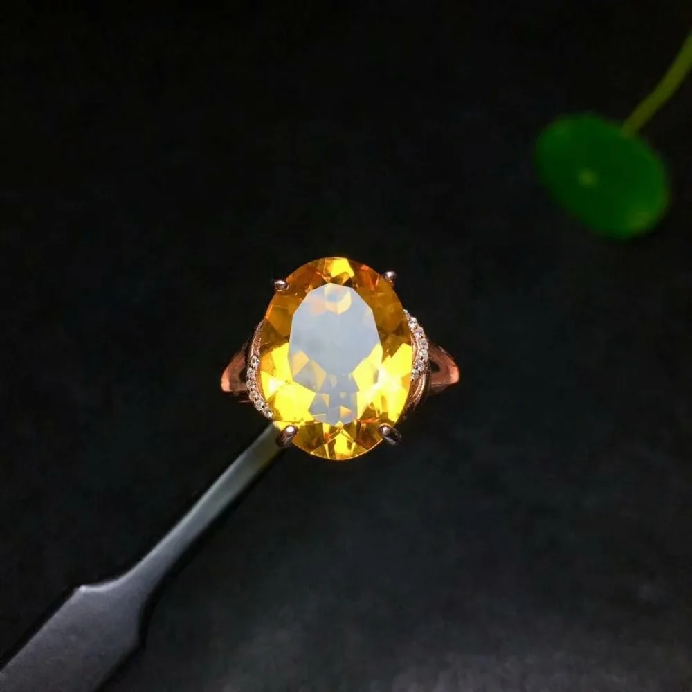 

shilovem 925 sterling silver Piezoelectric citrine Rings fine Jewelry women trendy wedding open Christmas gift xkj121606agj