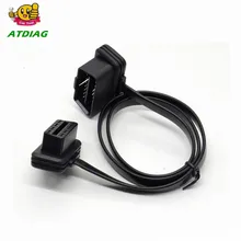 60/100CM 16Pin OBDII OBD 2 OBD2 Cable Connector Diagnostic-Tool ELM327 Adapter Flat Thin As Noodle Male to Female Extension