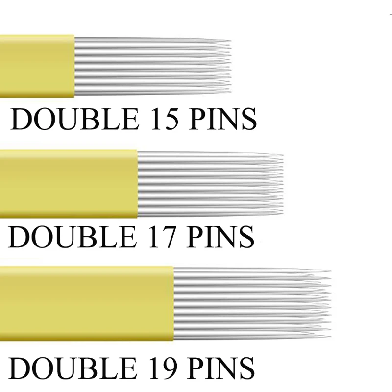 

15pins/17pins/19pins Double Row Microblading Needles Cosmetic Tools Micro Blading Blade For Permanent Makeup Eyebrow Manual Pen