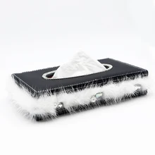 Горячая жемчужный дизайн встроенный роскошный Алмазный тканевый ящик авто Интерьер автомобильные аксессуары тканевая коробка интерьерные аксессуары