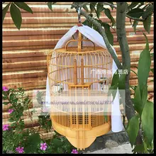 1Set 33cm thrush bird cage old bamboo cage starling brother a full set of handmade