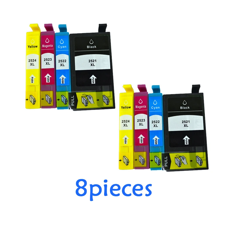 

T2521 чернильный картридж T2521 для epson рабочей силы WF-3620 WF-3640 WF-7610 WF7620 7110 3620 3640 7610 7620 полный картридж с чернилами для принтера