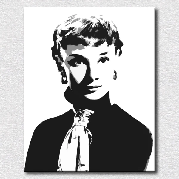 

Hand made oil painting Audrey Hepburn paint home decoration canvas art for living room pop art paintings for friends