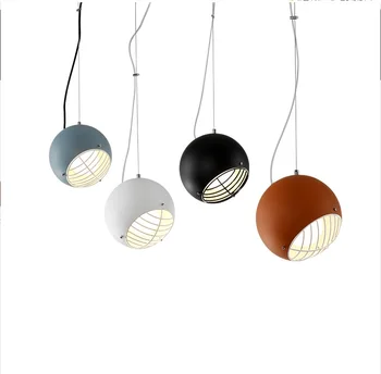 

Fencing Helmet Inspired LED Pendant Lamp with Dome Metal Shade, 20cm Sphere