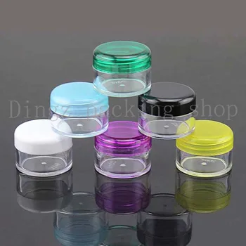 

20g Small Round sample Cream Bottle Jars container , Mini plastic container for nail art storage 20ml DIY PS plastic bottles