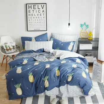 

100%Cotton Fruit printing Bedding Set Twin Queen King size Duvet Cover Bed/Fit sheet set Pillowcase Soft Bedclothes
