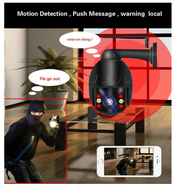 H.265 Sony Sensor 3MP 2MP Human auto tracking wireless PTZ cameras HD P2P Mobile control smart Wifi cameras|Камеры