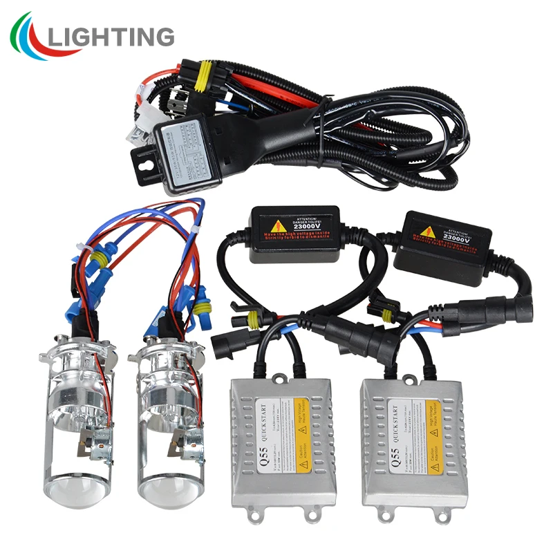 55W H4 Quick Start LHD HID Bi Xenon Conversion Kit Lossless Bulb Lamp