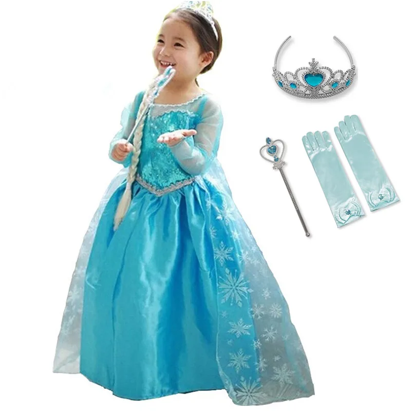 Г.; платья Эльзы для маленьких девочек; костюм принцессы Анны и Эльзы; маскарадный костюм Эльзы на день рождения; Vestidos; Фантазийная детская одежда для девочек - Цвет: Бежевый