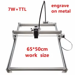 7 Вт Мини рабочего DIY лазерной гравировки гравер для резки гравер ЧПУ печати изображения 7000 МВт 50X65 см марка логотип на dog tag