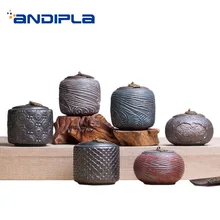 1 шт Винтаж емкость для хранения чая Керамика грубая Керамическая пиала листья Caddy Кофейные зерна конфеты из ореха банок танки украшение коллекции