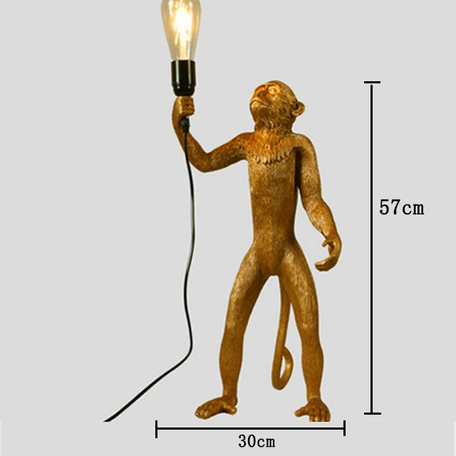 Скандинавский стиль светодиодный фигурки обезьян из мастики настольная лампа прикроватная для спальни простое украшение на стол для дома современные светильники Новинка осветительная арматура - Цвет абажура: E