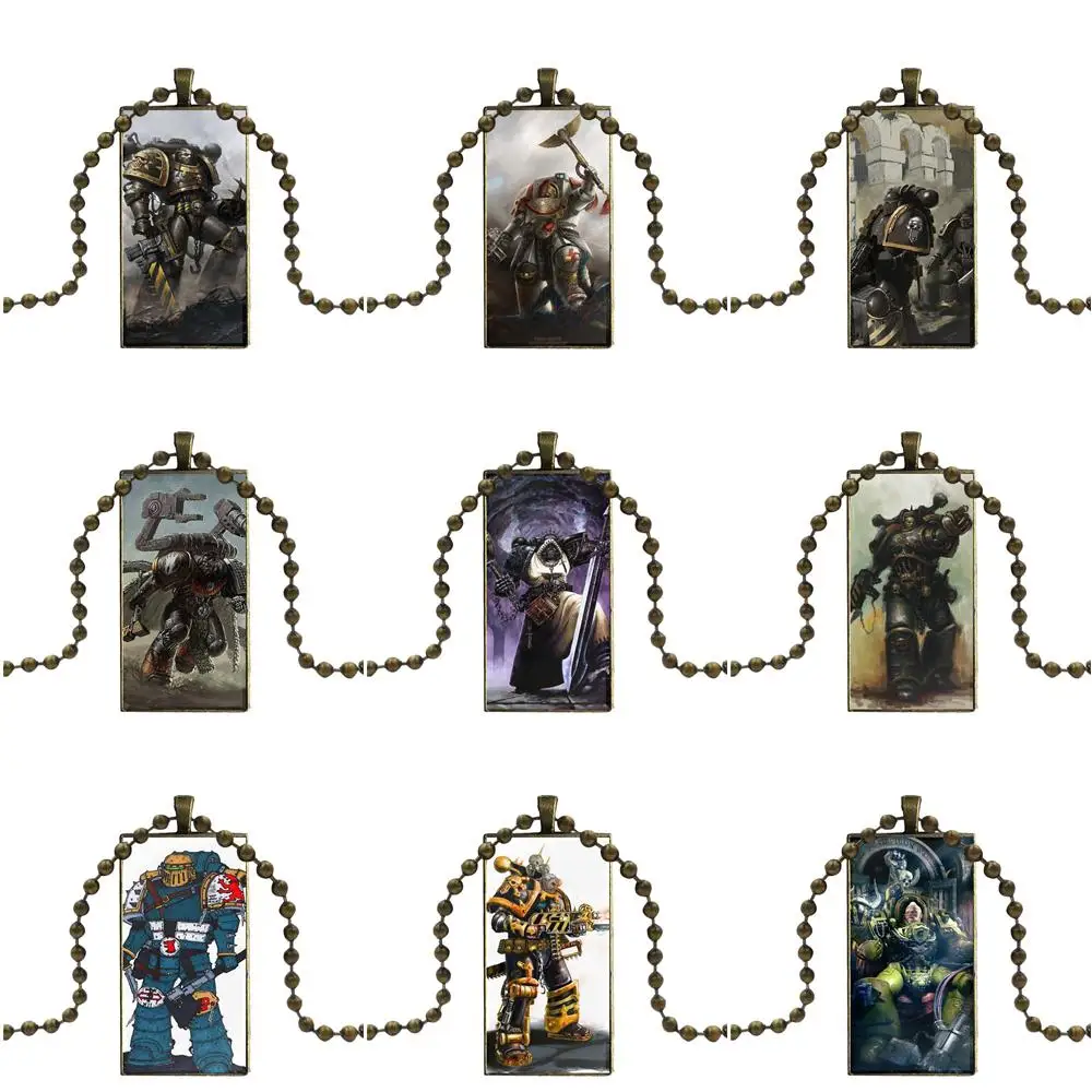 

Fashion Necklace Handmade Rectangle Shape Choker Necklace Jewelry Multi Designs For Men Women Gift Warhammer 40k Iron Warrior