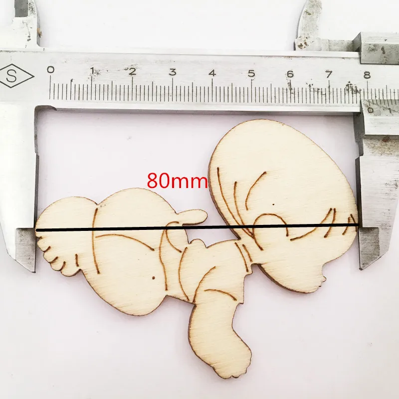 10pcs Wooden Shapes Embellishments Baby Kids Room Decoration Wedding Crafts Mini Laser Cut Blanks Slices