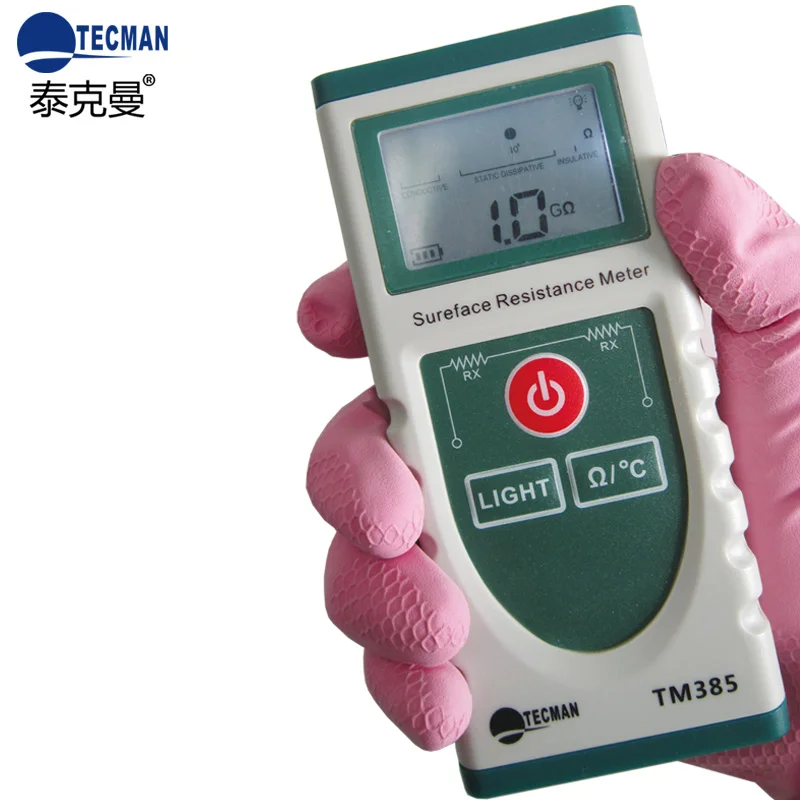 Быстрая доставка цифровой фотостатический тестер TECMAN TM385 10 ^ 3 ом 12 Ом|ohm|ohm testerohms