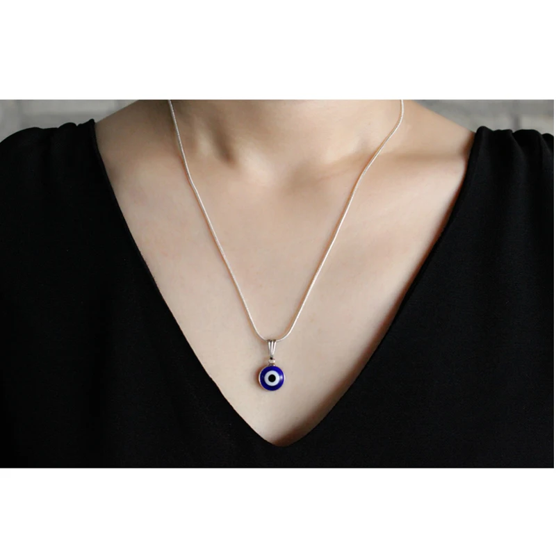 Turkish Evil Blue Eye Necklace Crystal Bead Pendant Nazar Turkey Arabic Islamic Lucky Charm 16