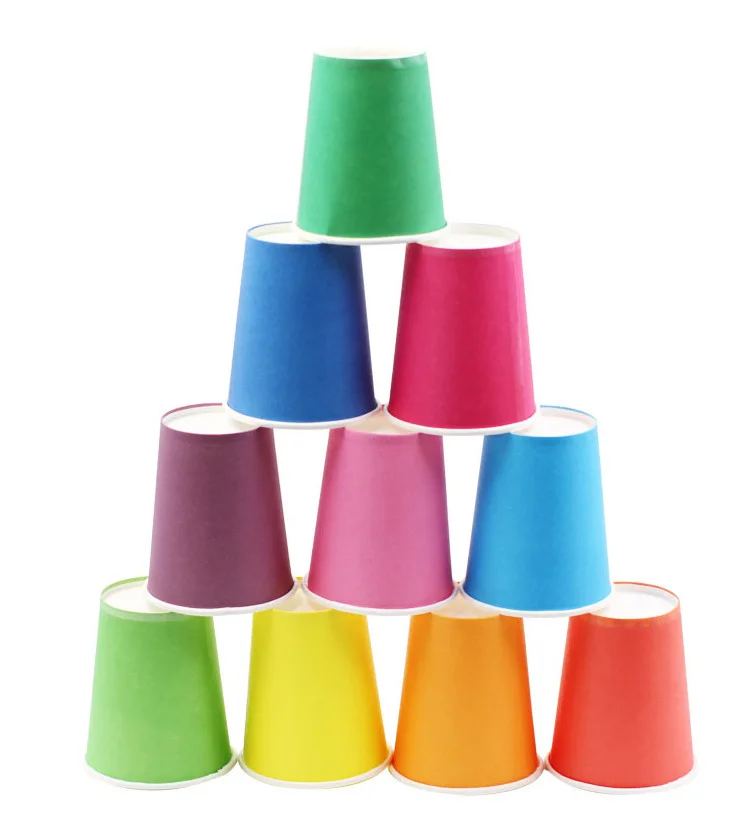 Дети ручной работы цветные бумажные чашки 10 детский сад раннее образование искусство курсы дети родитель-ребенок своими руками материалы