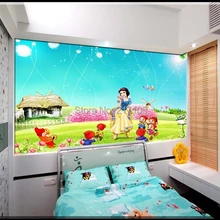 Пользовательские детские обои Белоснежка и семь гномов спальня для детской комнаты Настенные фон стереоскопические 3D