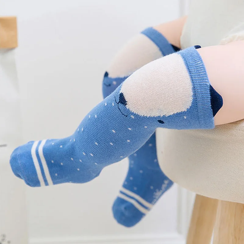 Ideacherry/носки для маленького мальчика/девочки; нескользящие гольфы для новорожденных; теплые хлопковые носки-тапочки с ушками для малышей